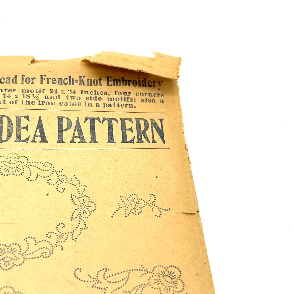 New Idea Antique 1920's Pattern #430 French Knot Embroidery Bedspread Design HTF